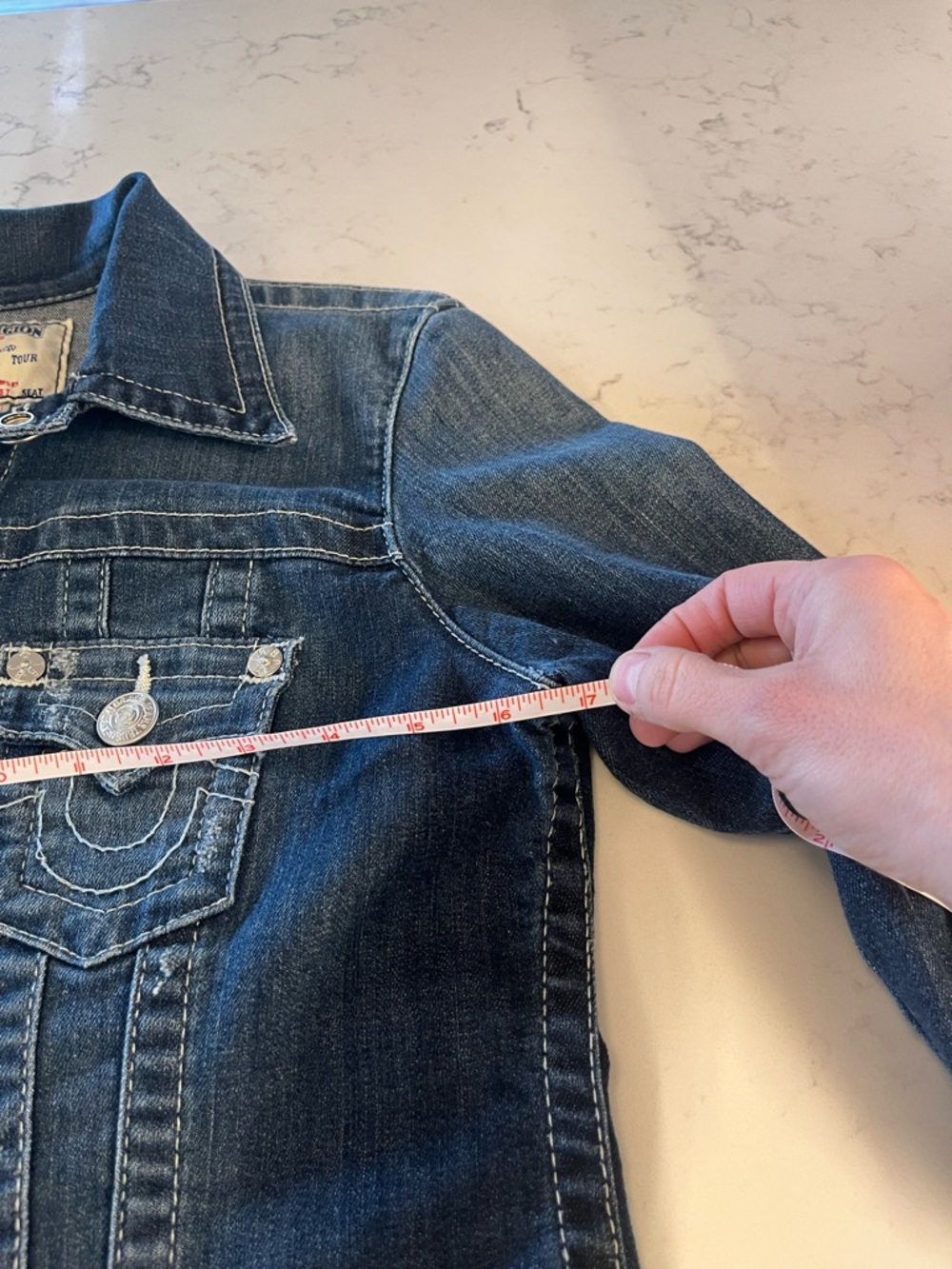 True Religion Denim Trucker Jacket with Snap Buttons EUC Size Small - Picture 5 of 11